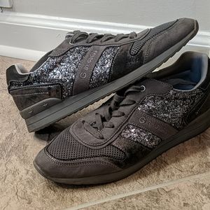 G by Guess Gray Sneakers w Glitter Accent Size 9